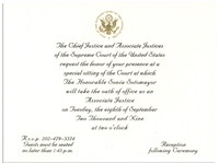 Invitation to the Investiture Ceremony of Supreme Court Justice Sonia Sotomayor
